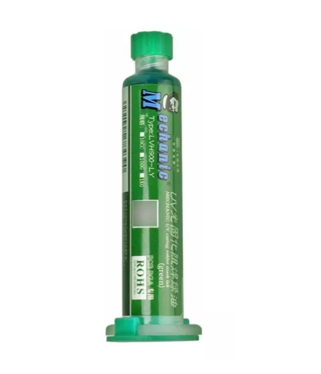 MASCARA DE SOLDADURA DE CURADO UV MECHANIC, 10ML VERDE